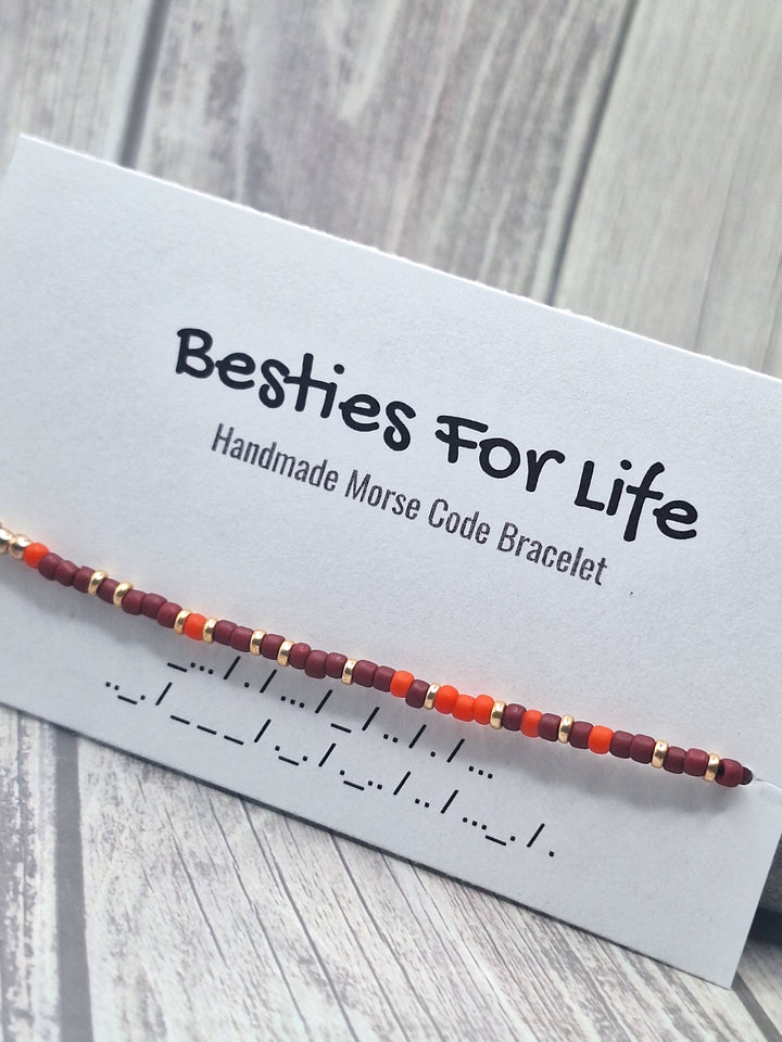 Besties For Life Morse Code Bracelet