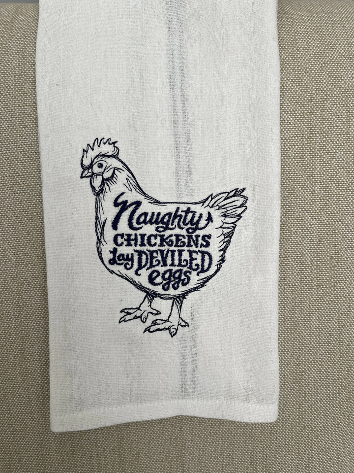 Naughty Chickens Tea Towel - 1