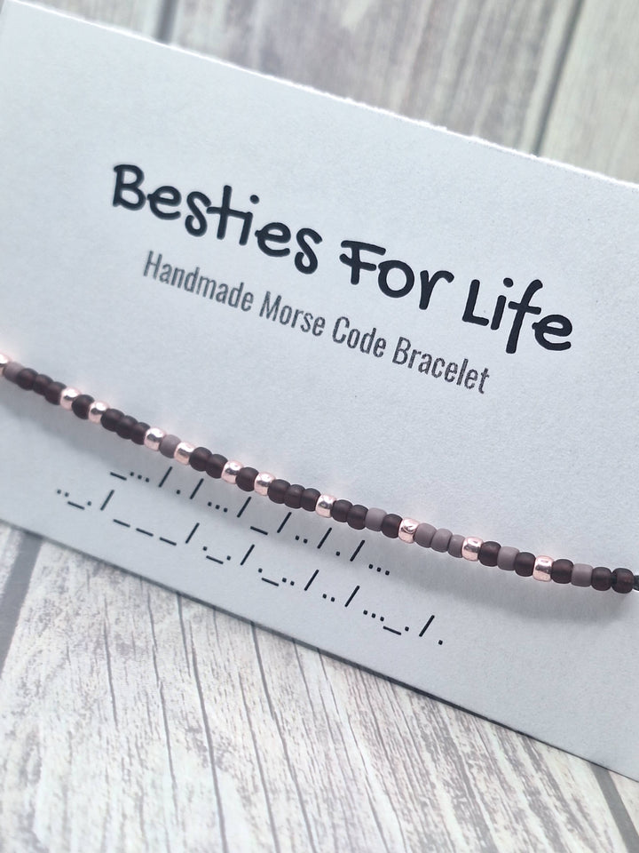 Besties For Life Morse Code Bracelet