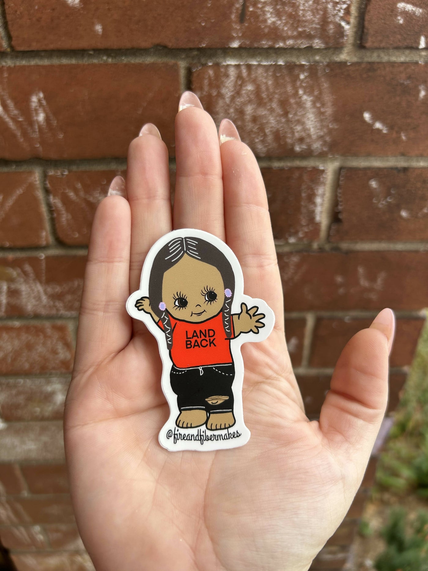 Land Back Kewpie Doll Sticker - 1