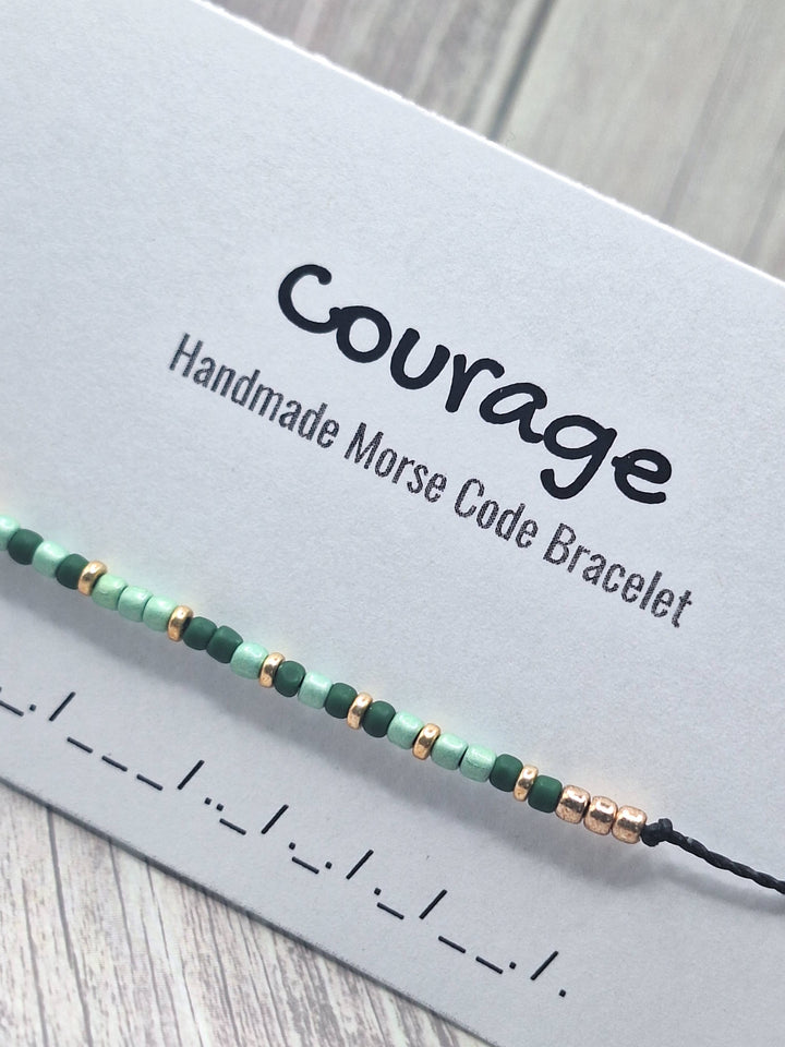 Courage Morse Code Bracelet