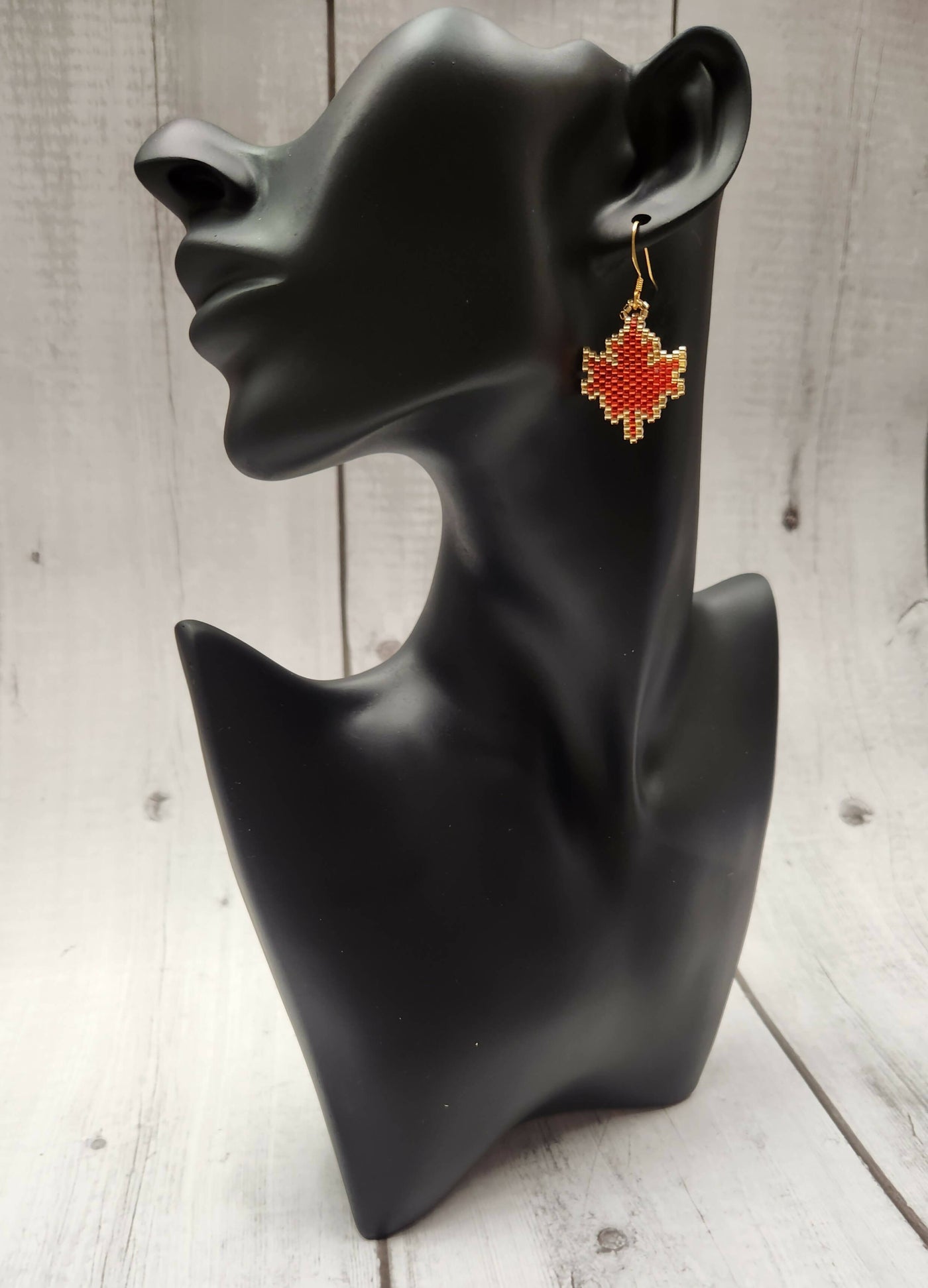Gold Trimmed Maple Leaf Earrings
