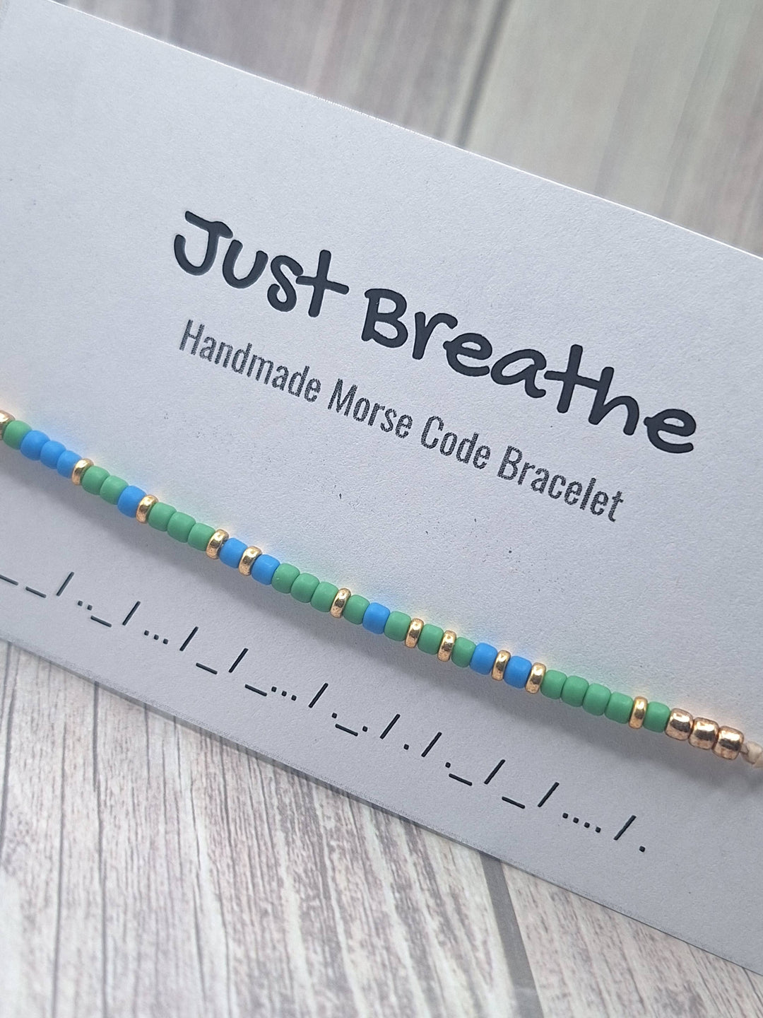 Just Breathe Morse Code Bracelet