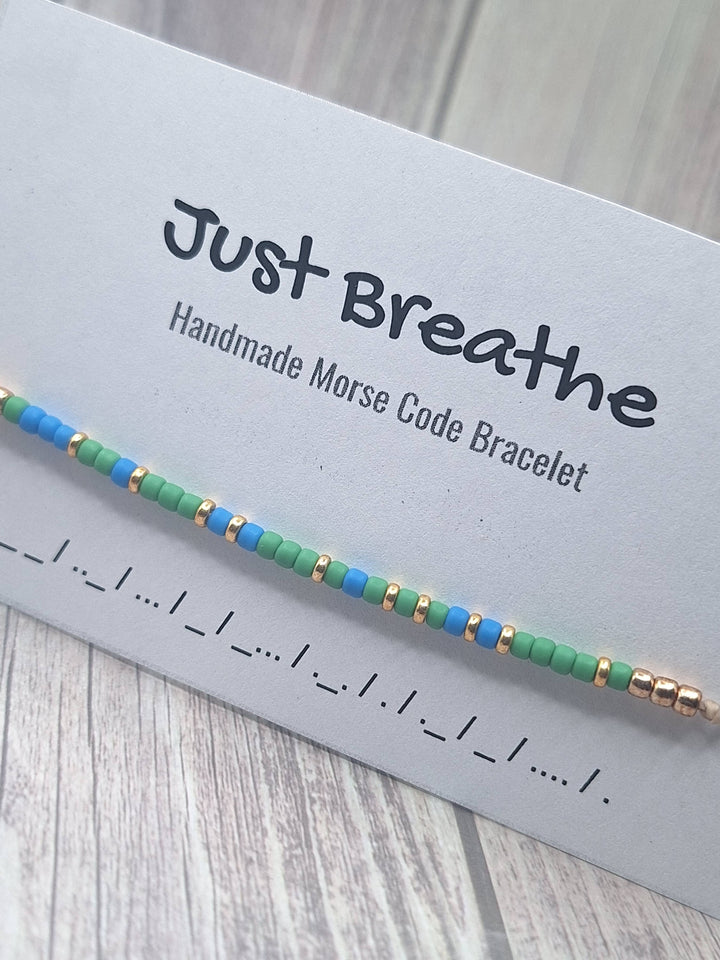 Just Breathe Morse Code Bracelet