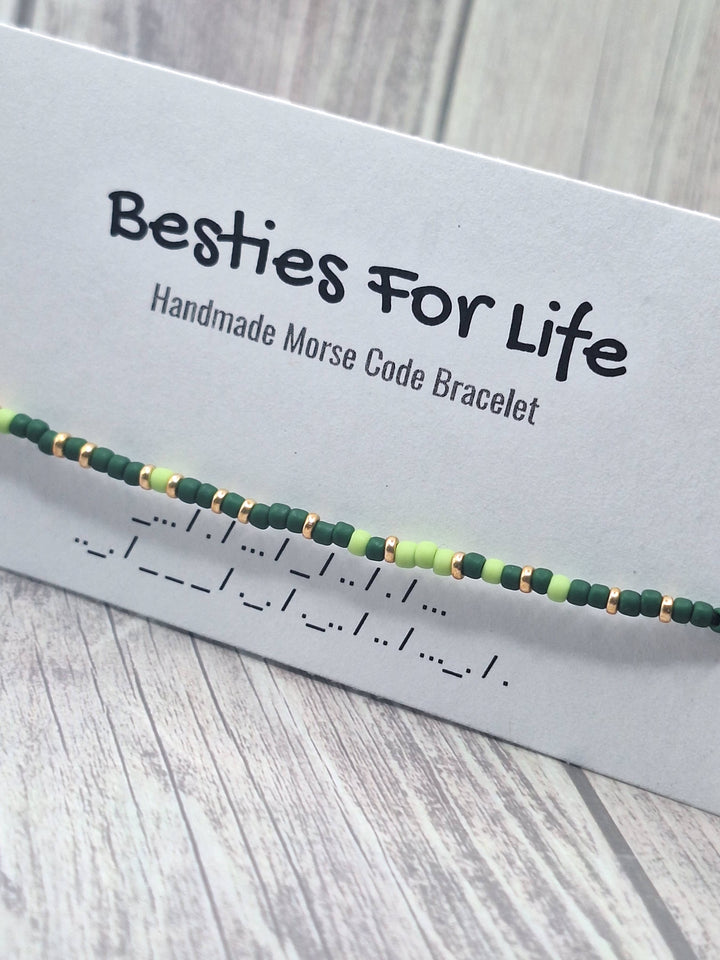 Besties For Life Morse Code Bracelet