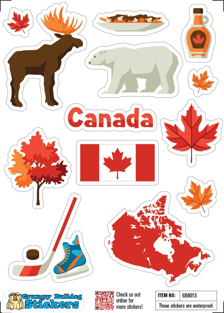 Symbols or Icons of Canada Stickers - 1