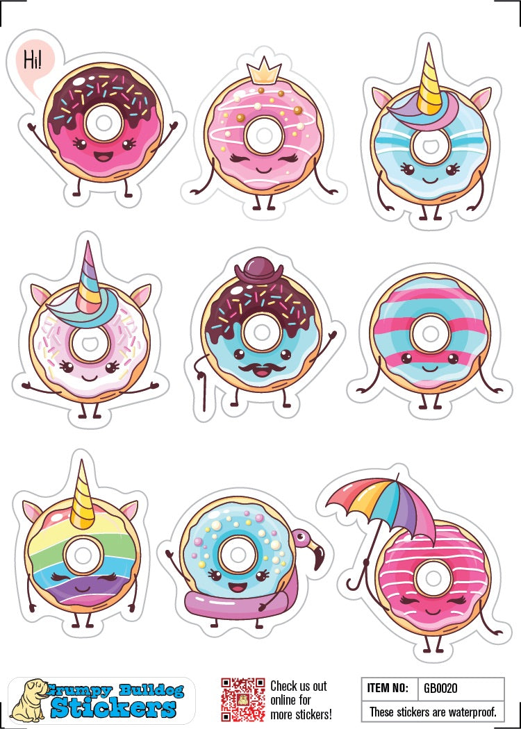 Fun Donut Stickers - Glitter - 1