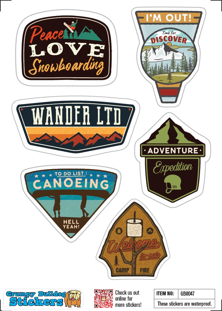 Retro Travel and Adventure Stickers Set 2 - 1