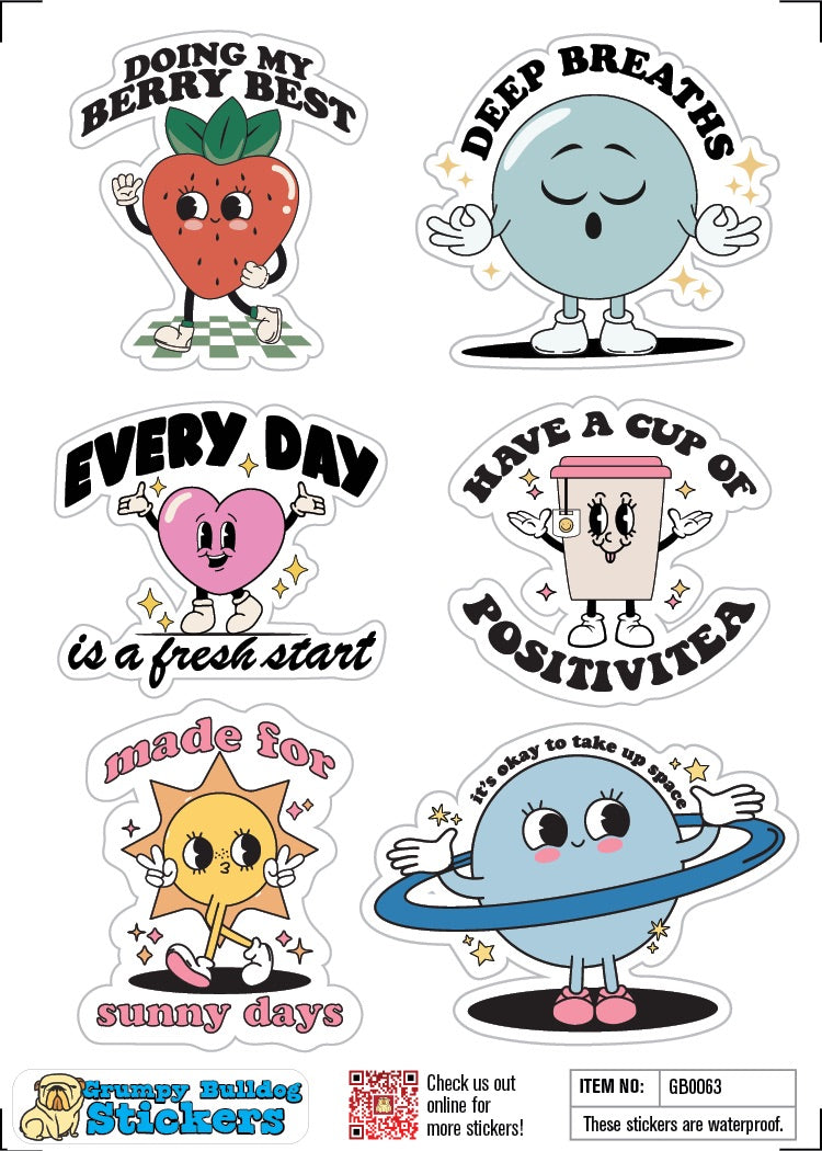 Funny Positivity Stickers with puns Set 1 - 1