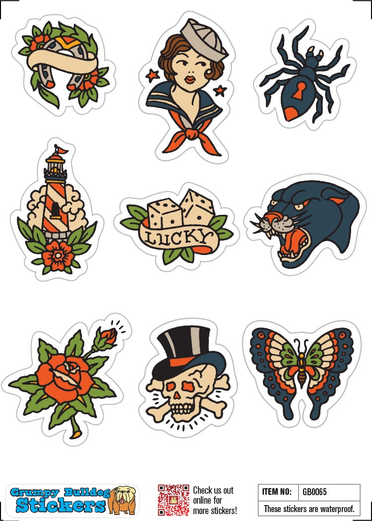 Retro Tattoo Stickers Set 1 - 1