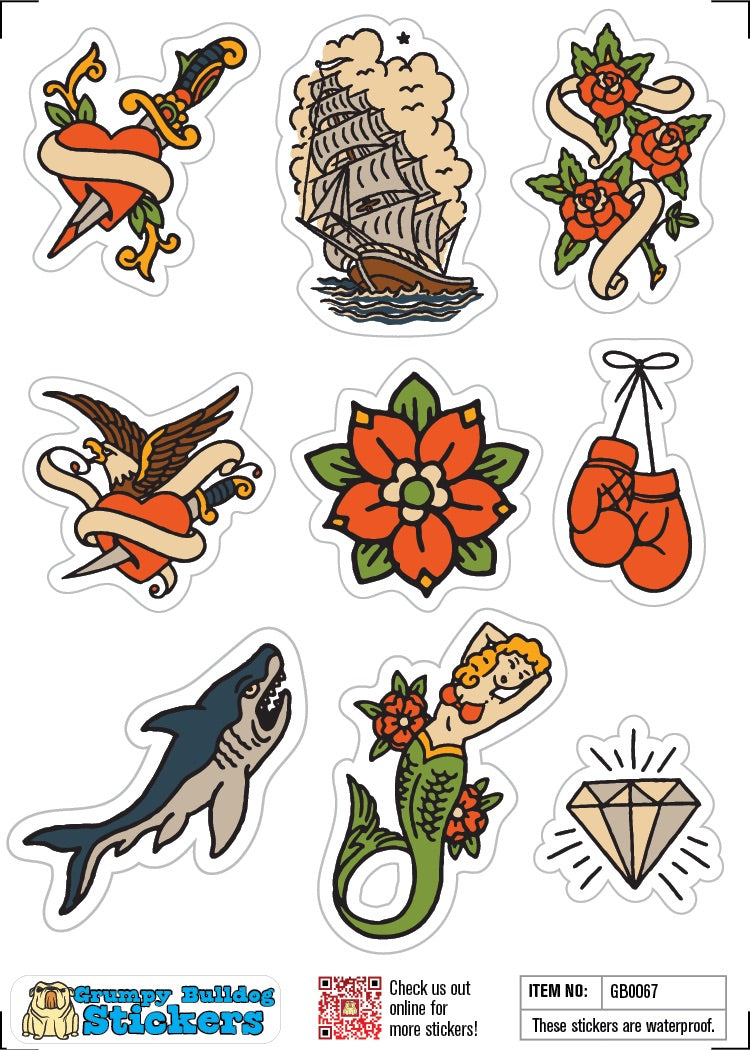 Retro Tattoo Stickers Set 2 - 1