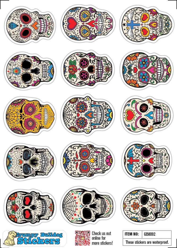 Sugar Skull Sticker Set - 1