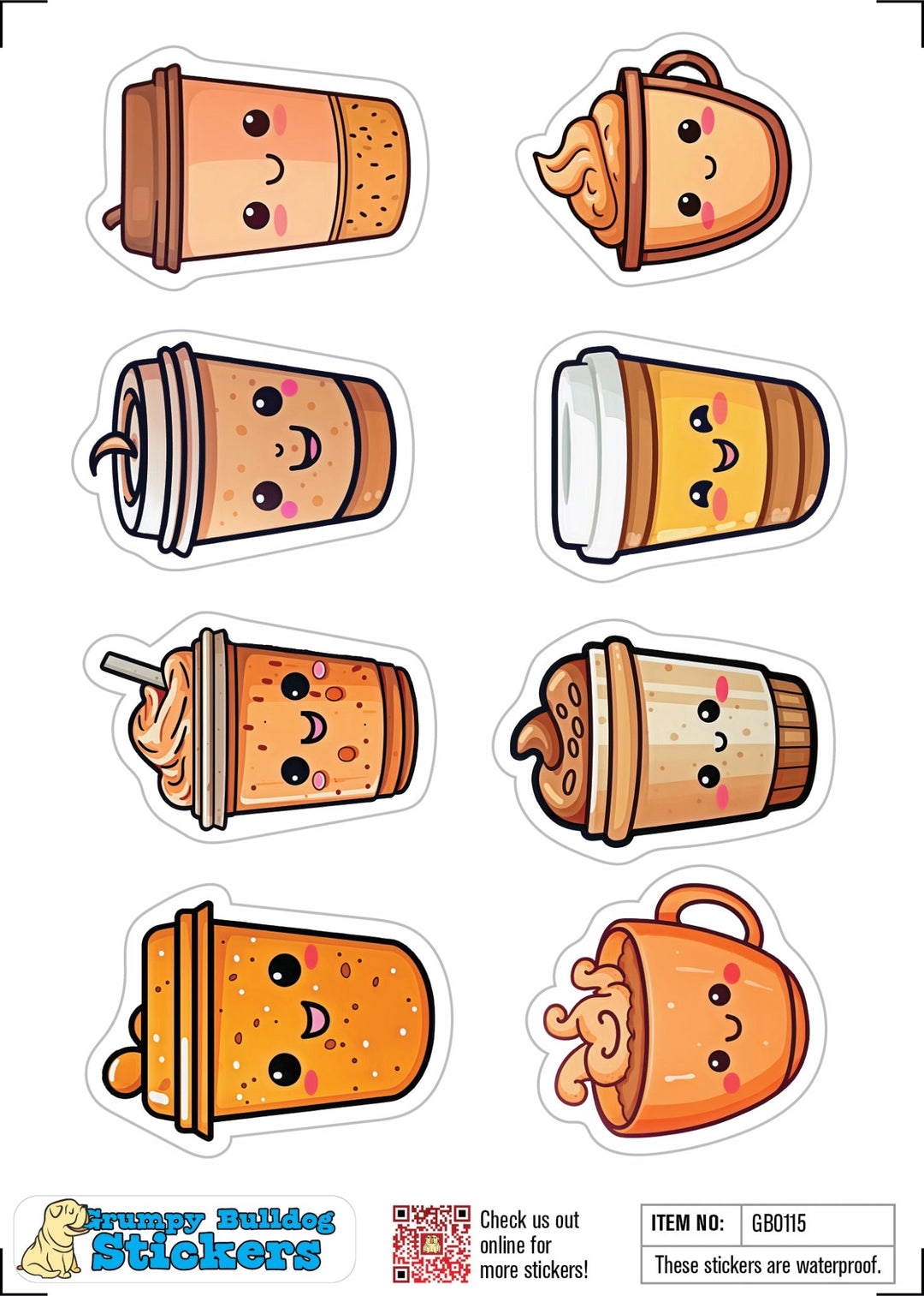 Cute Coffee Cup Stickers Set 1 - 1