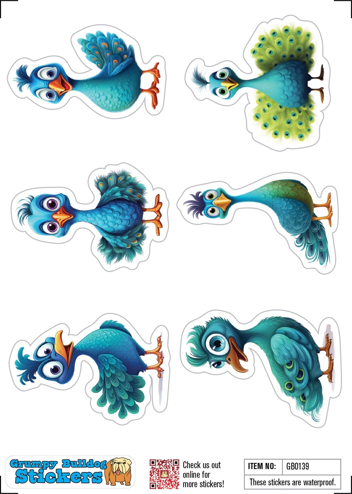 Funny Peacock Sticker Set 1 - 1