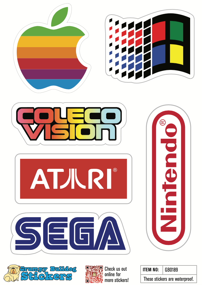 Retro Tech / Game Logo Sticker Sets - 1