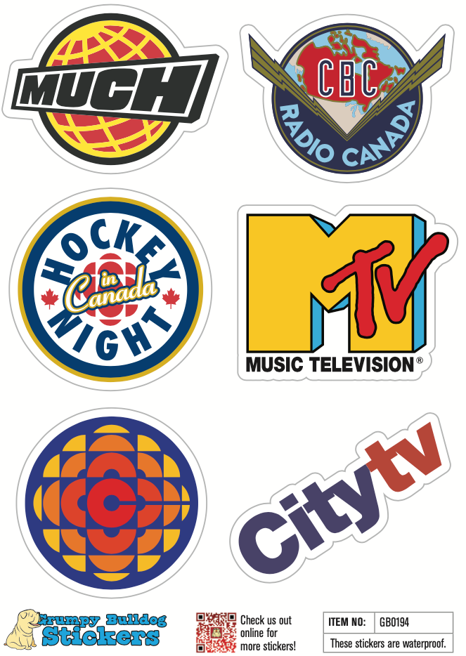 Retro TV Logo Sticker Set - 1