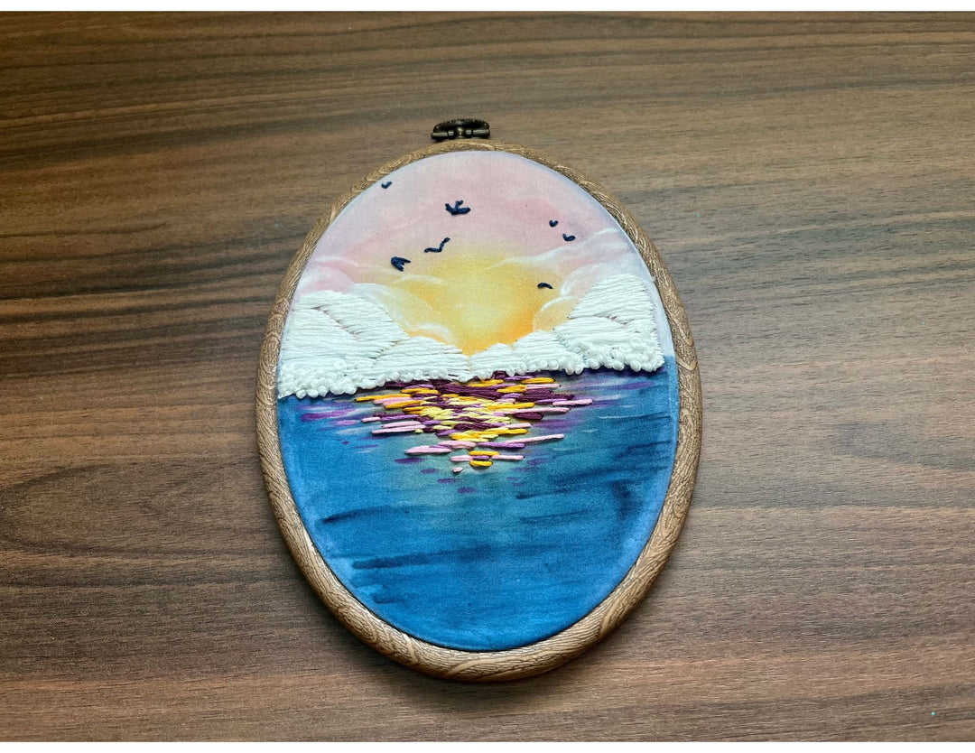 Waterfront sunset Embroidery  - 1