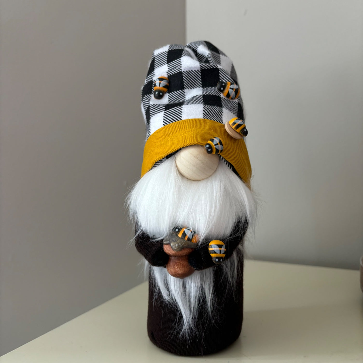 Gingham Bee Gnome  - 1