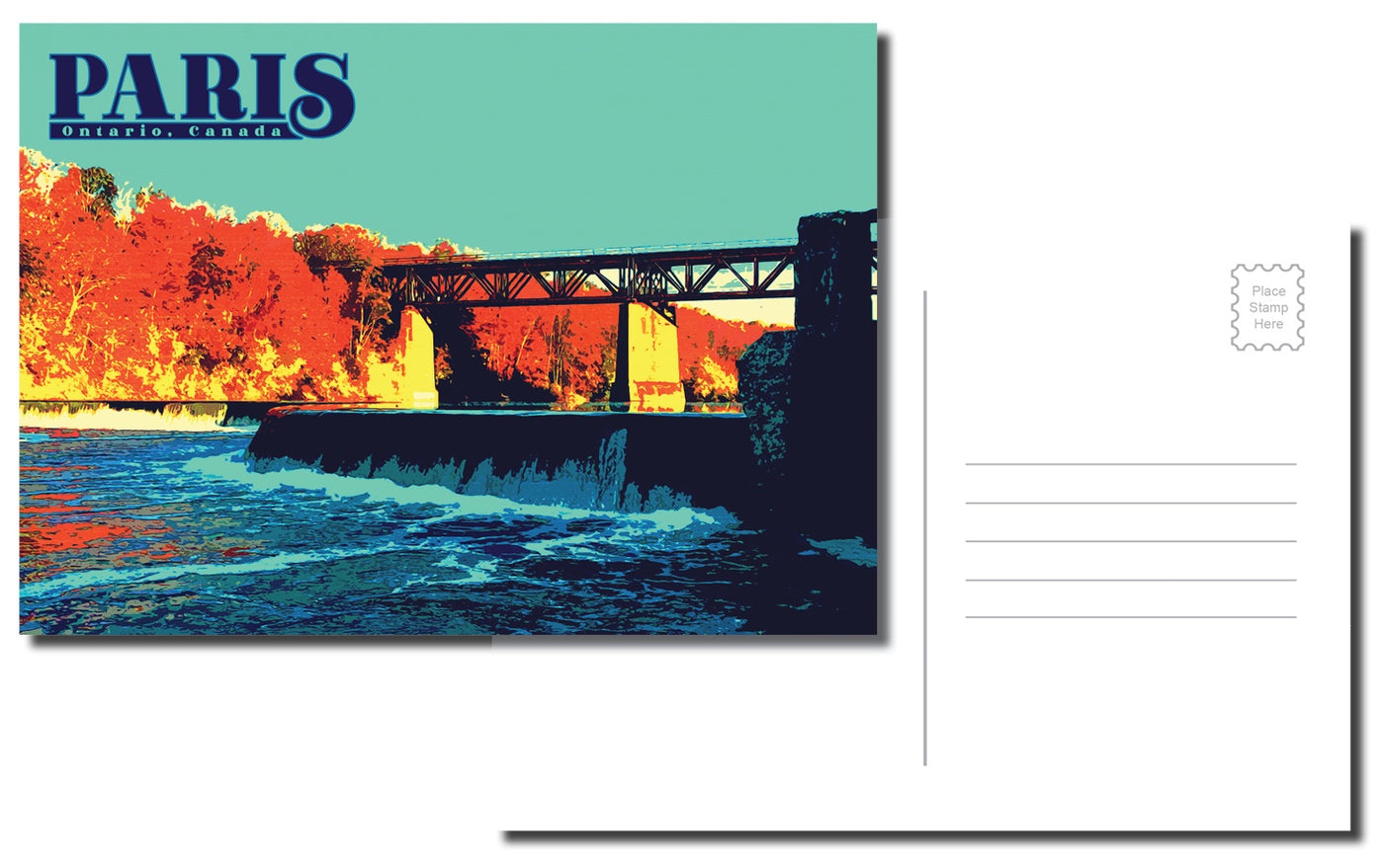 Paris Postcard - Penman's Dam with Fall Colours - 1