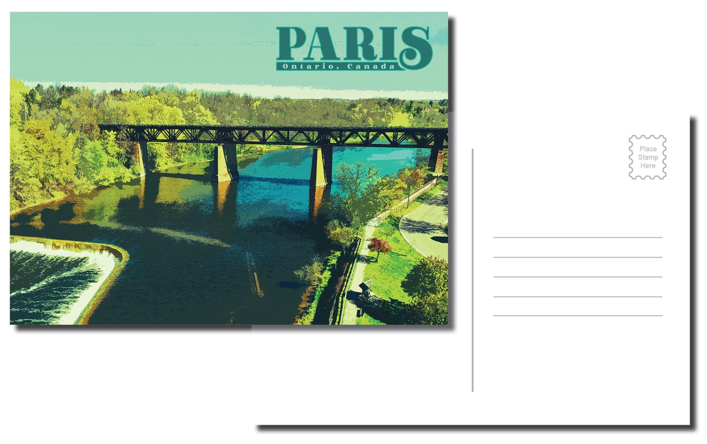 Paris Postcard - Penman's Dam with summer colours - 1