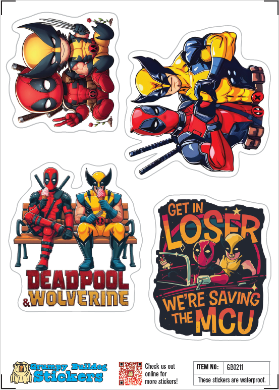 Wolverine and DeadPool Sticker Set - 1