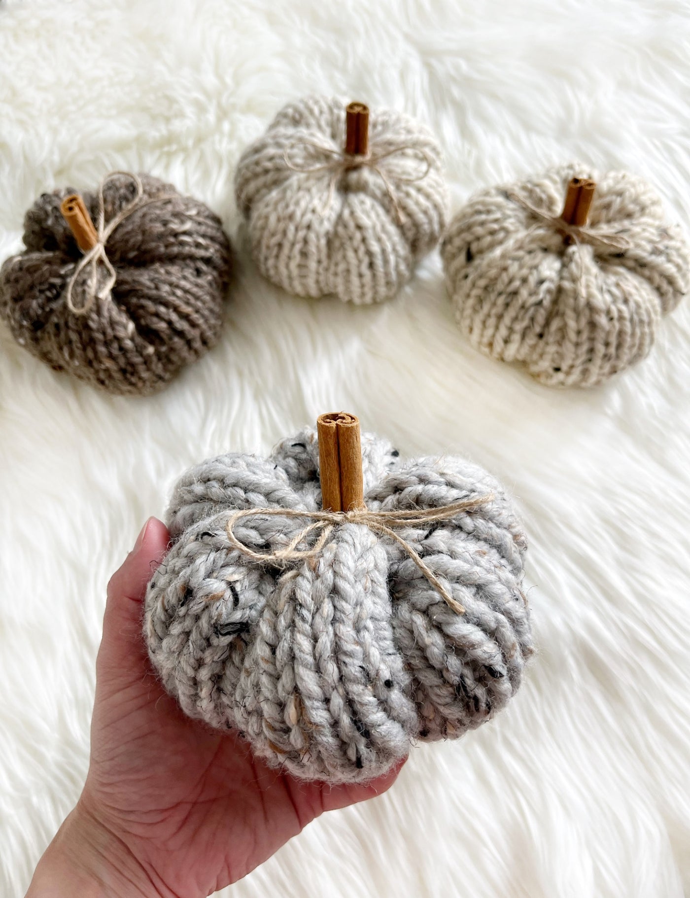 Chunky Hand Knit Pumpkin - 1