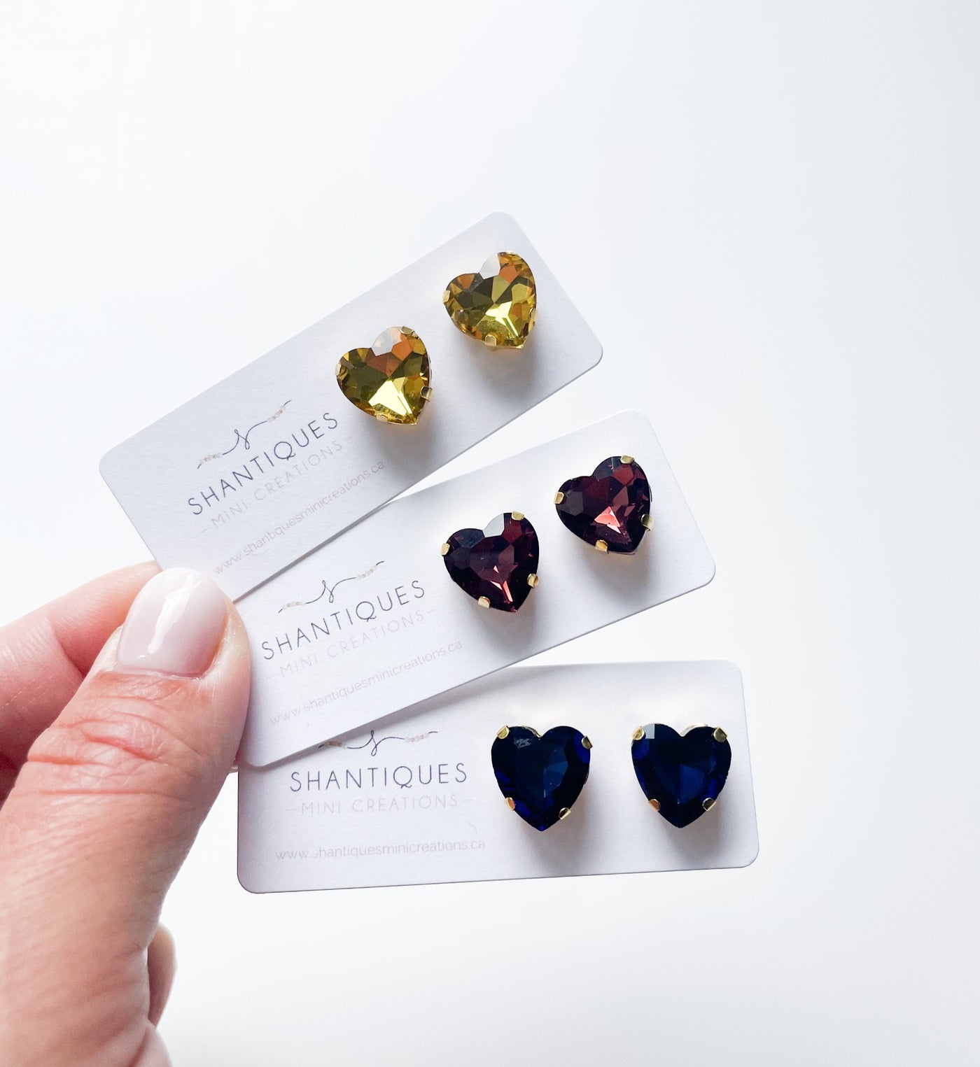 Rhinestone Heart Earrings (Big Humans) - 1