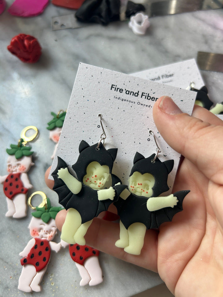 Kewpie Doll Clay Earrings - 3