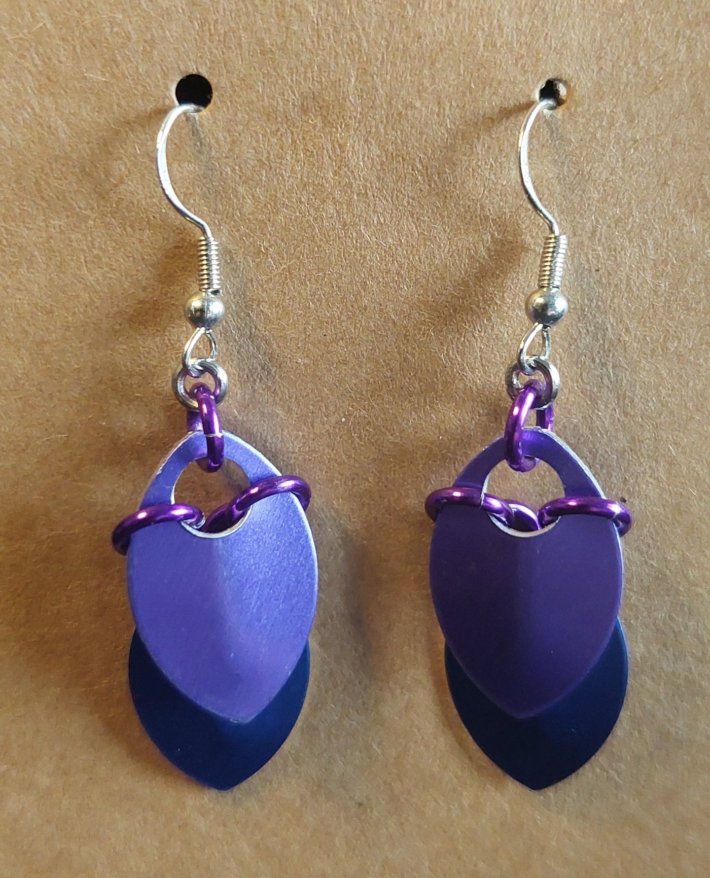 Purple Scale Earrings - 1