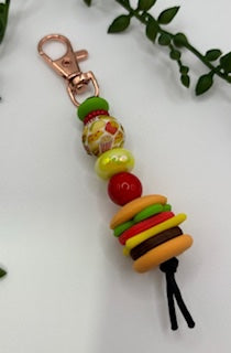 Hamburger Keychain/Zipper Pull  - 1