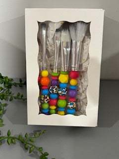 Multi Coloured Leopard Makeup Brushes  - 1