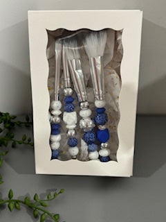 Blue & White Makeup Brushes  - 1