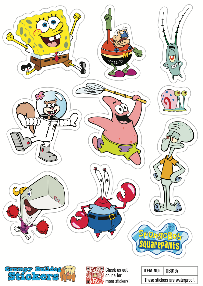 Sponge Bob Square Pants Sticker Set - 1