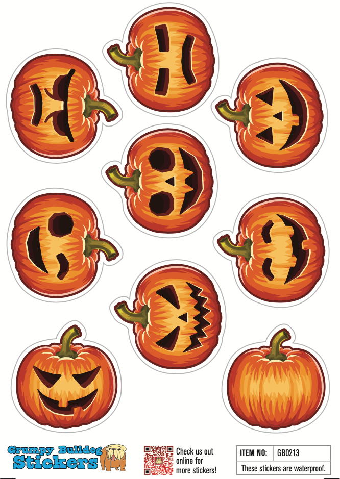 Halloween Pumpkin Sticker Set - 1