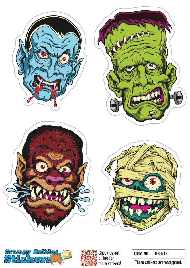 Halloween Monster Sticker Set - 1