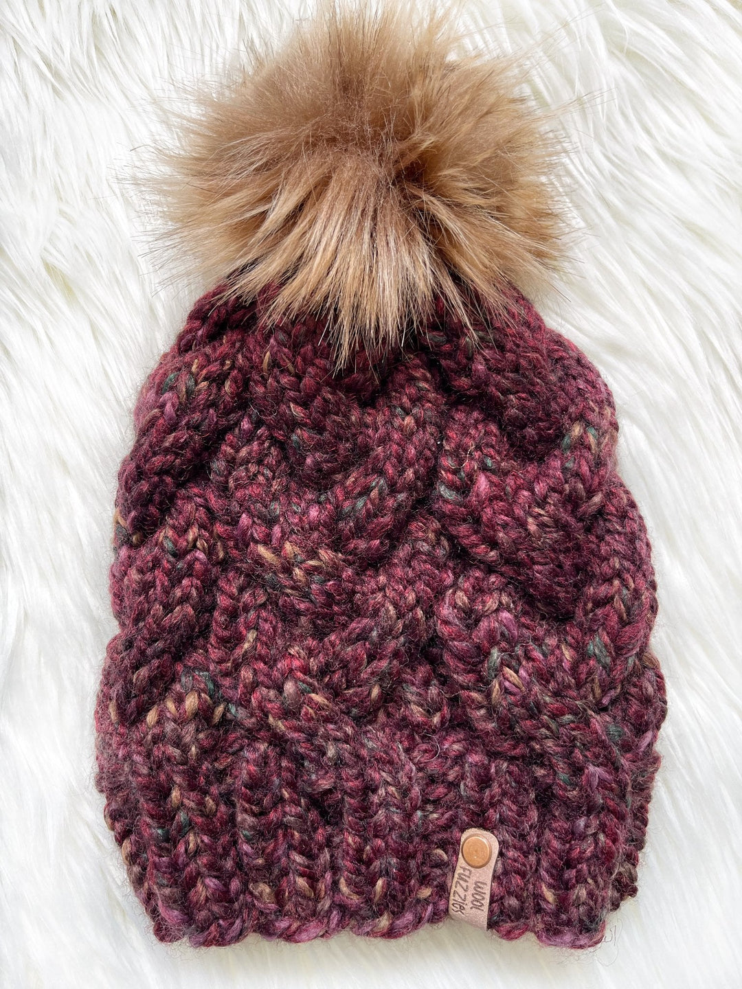 Hand Knit Chunky Cable Knit Hat - 3