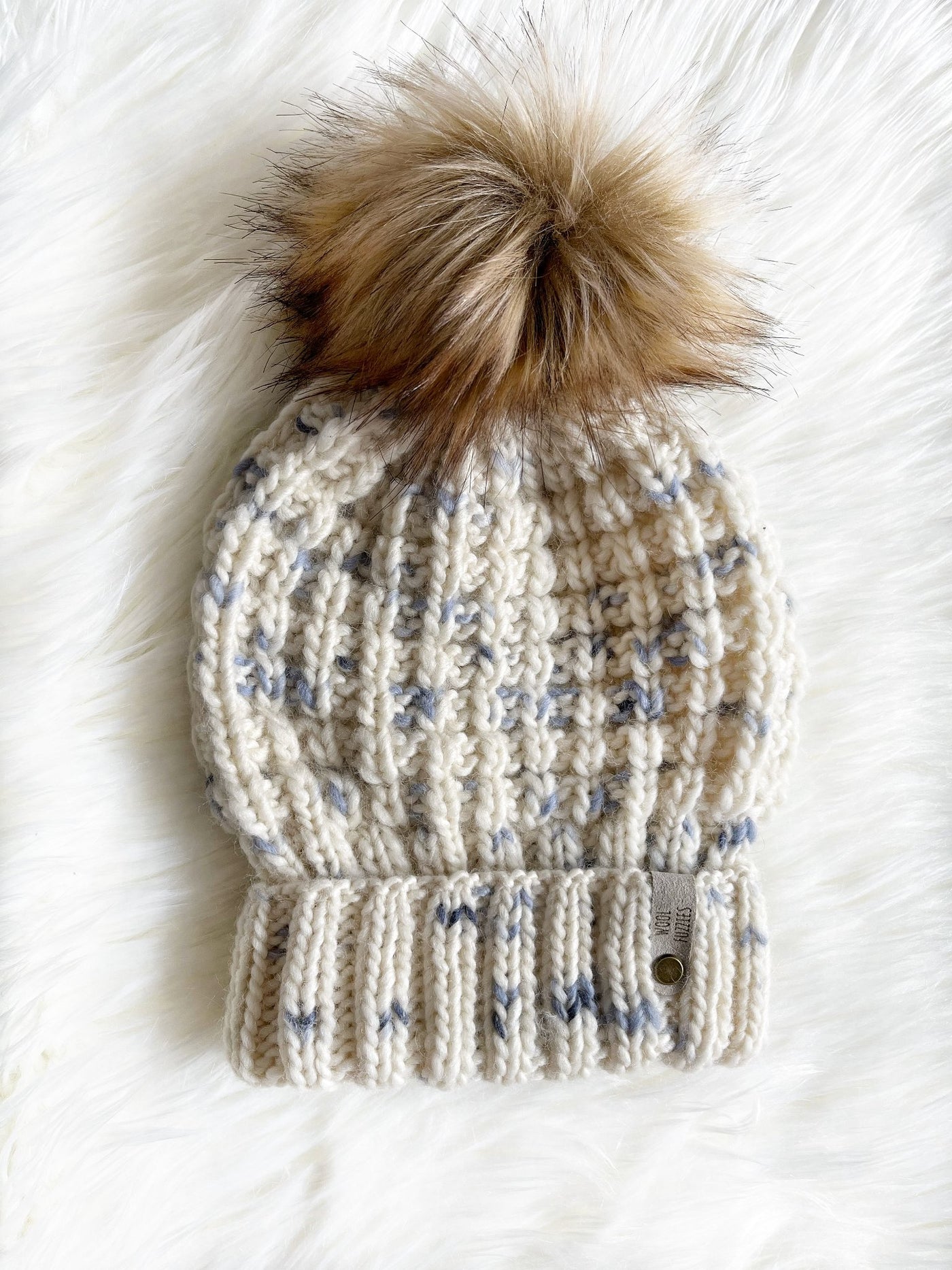 Hand Knit Women's Waffle Knit Hat - 1