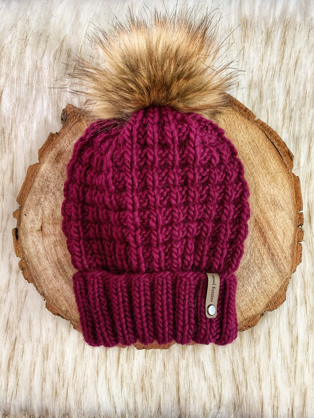 Hand Knit Women's Waffle Knit Hat - 2