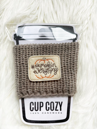 Knit Cup Cozy - Pumpkin Everything  - 1