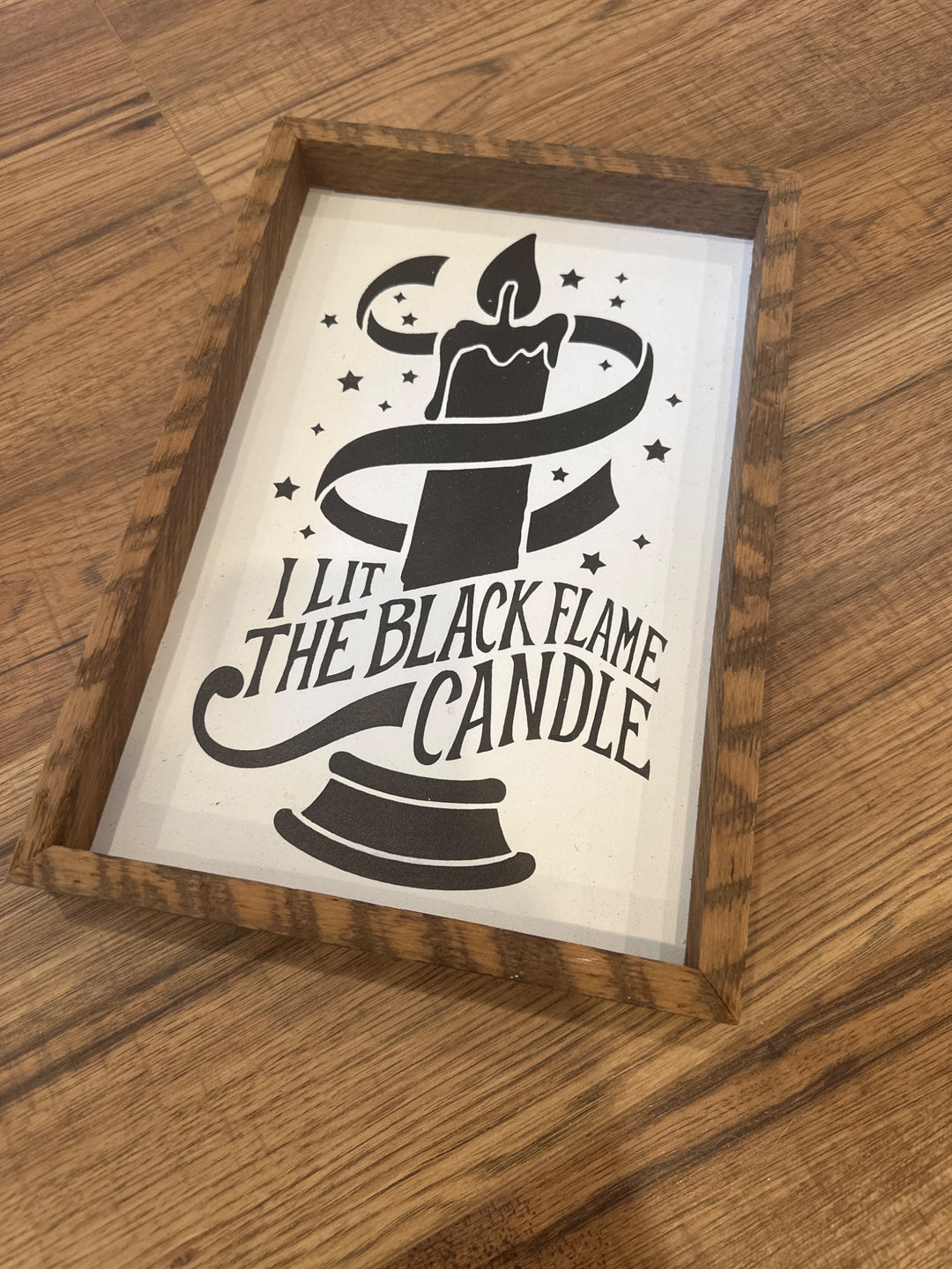 Black Flame Candle Sign - 1