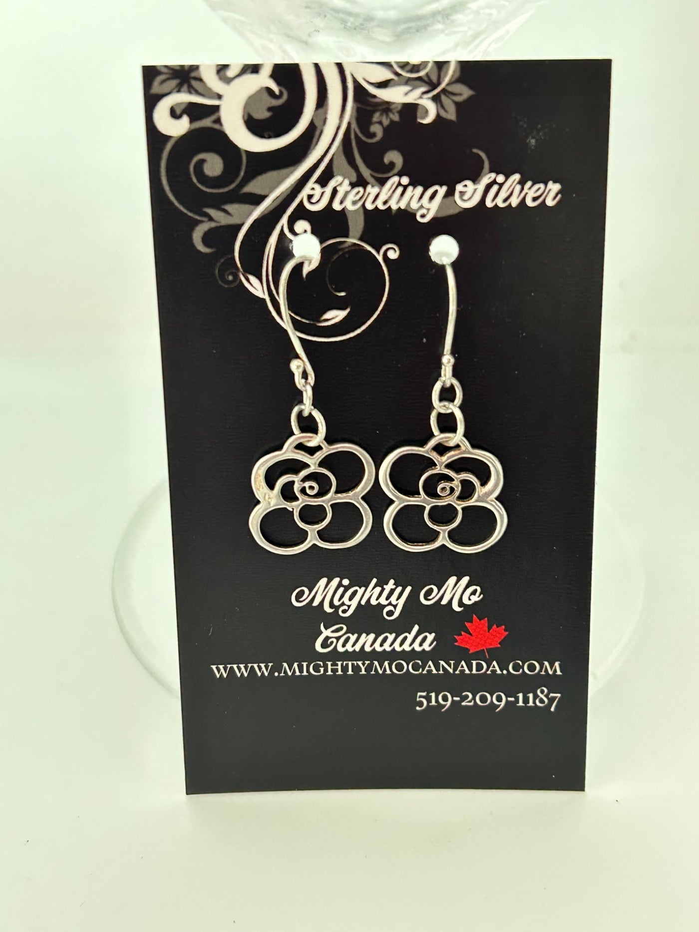 Sterling Floral Earrings  - 1