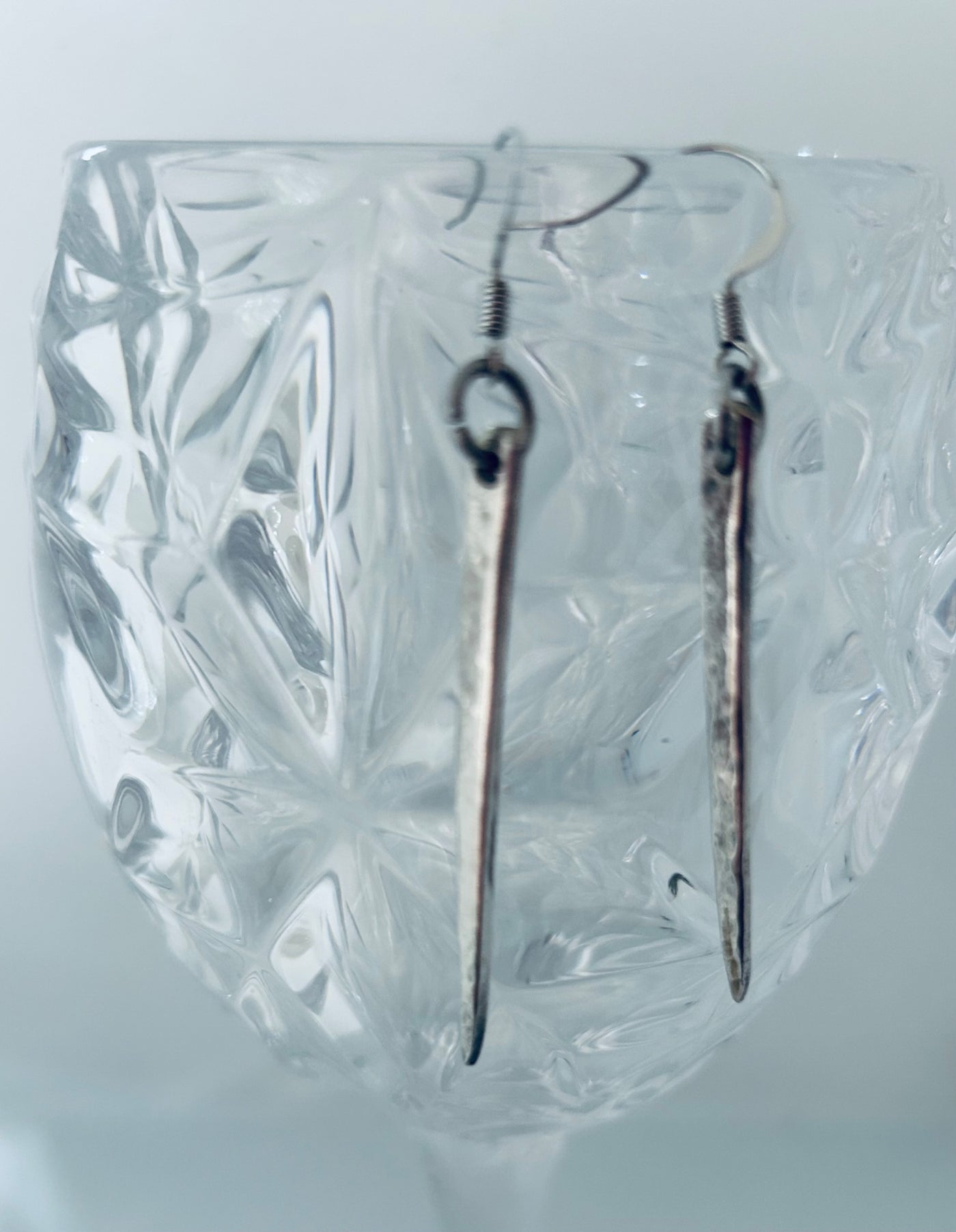 Hammered Fork Tine Earrings  - 1