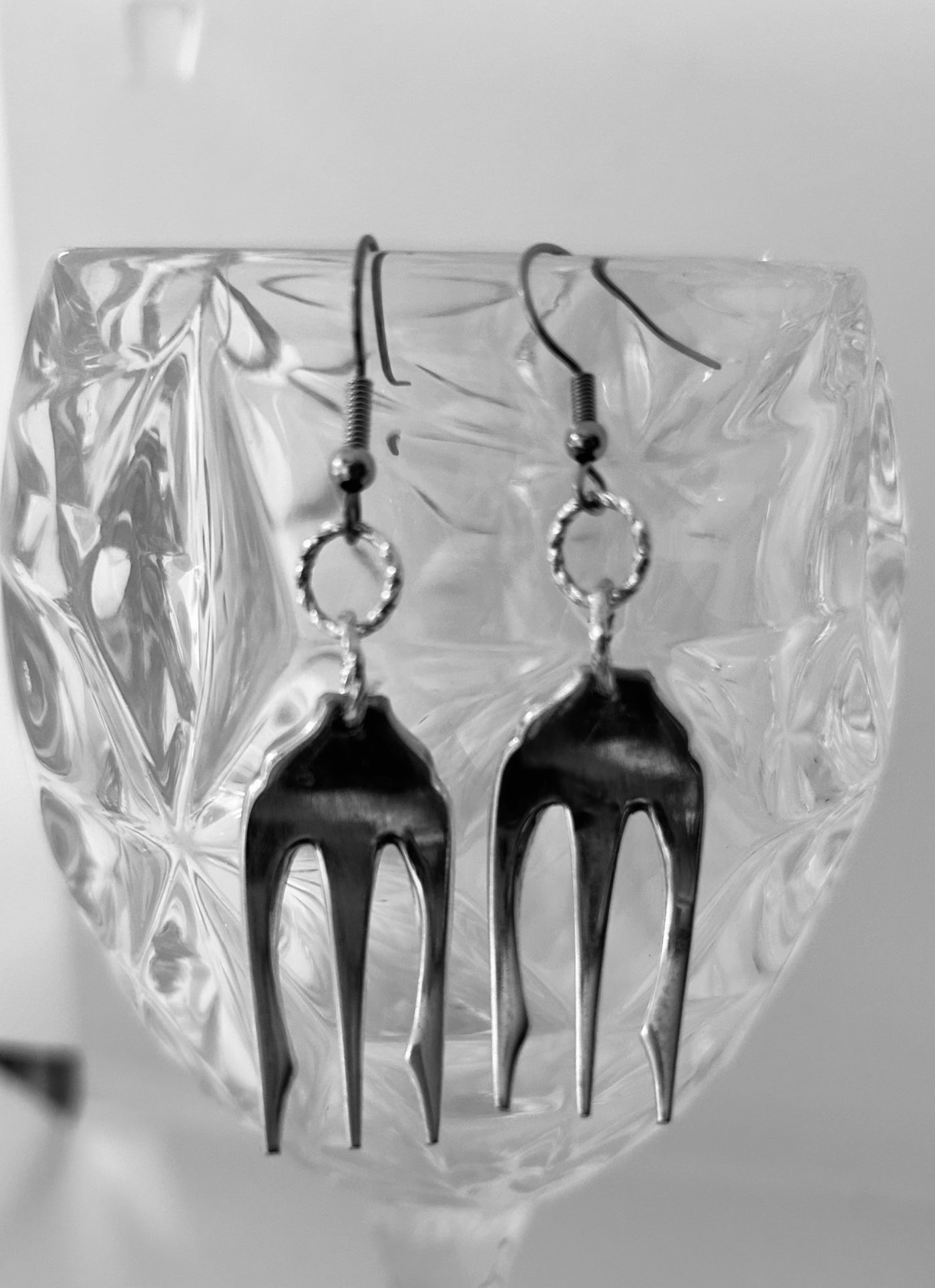 Silverplate Pickle Fork Earrings  - 1