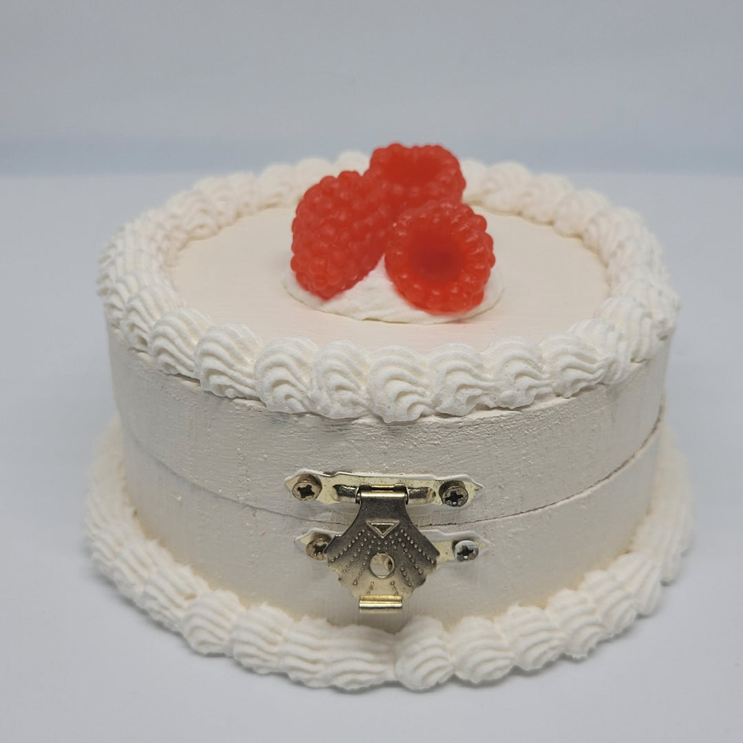 White Round Trinket Raspberry  - 1