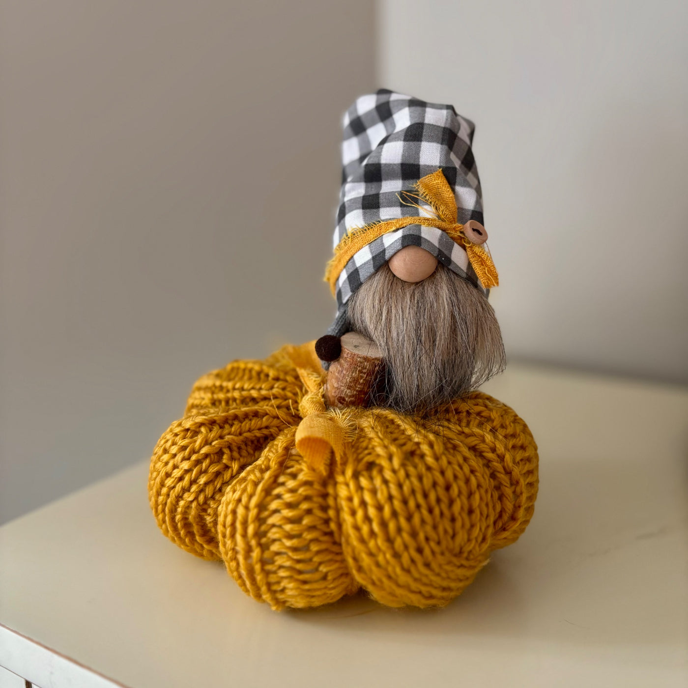 Knit Pumpkin Gnome  - 1