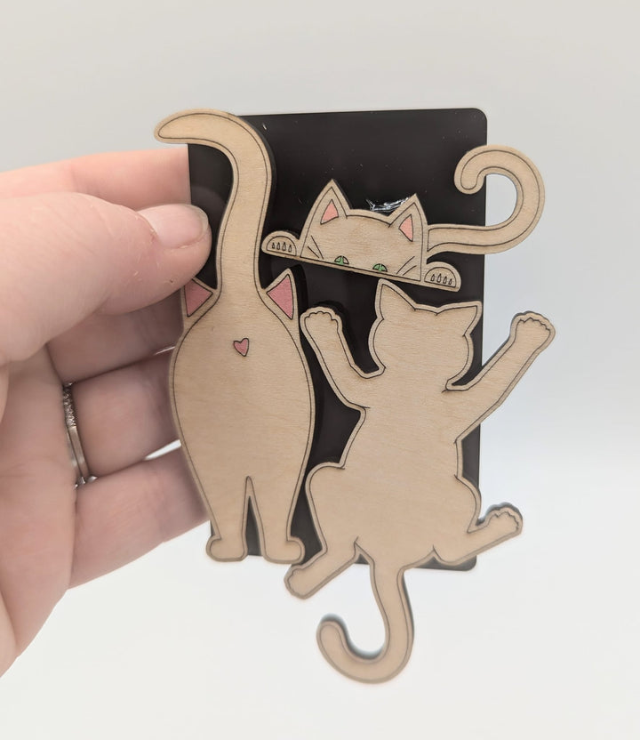 Cat Magnets engraved and hand painted - 1