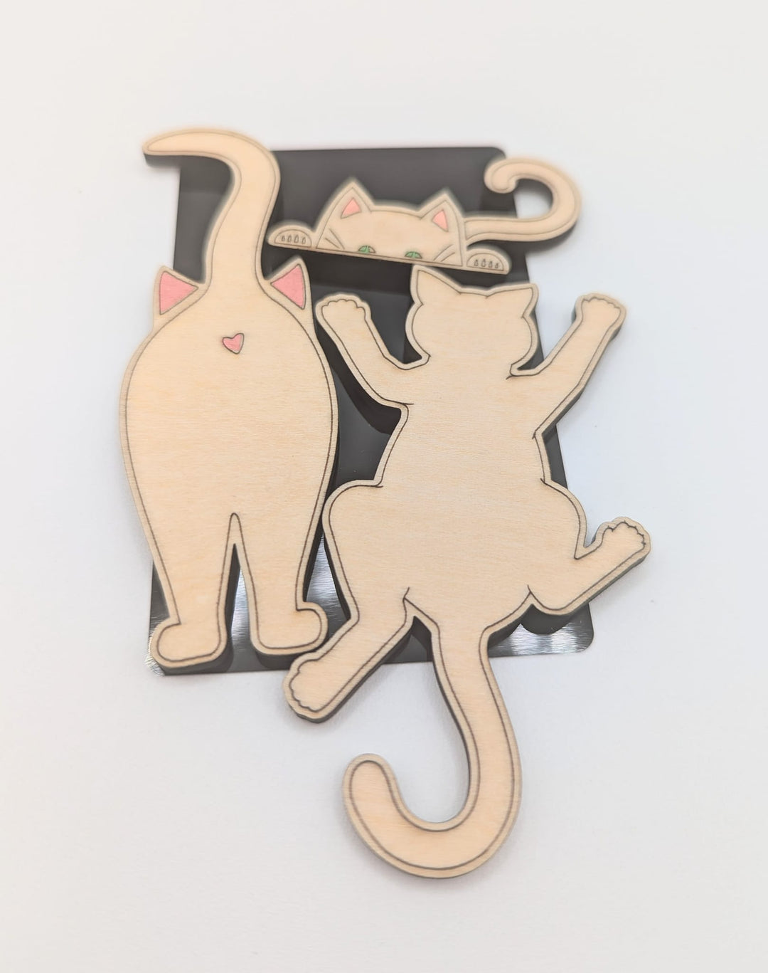 Cat Magnets engraved and hand painted - 4