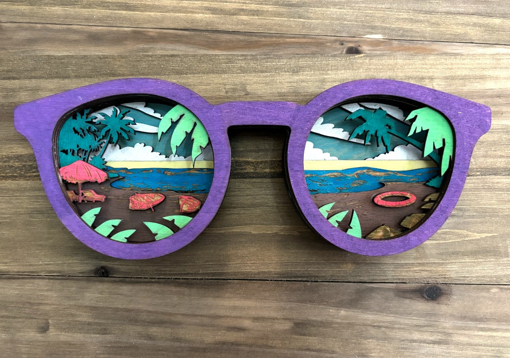 Beach glasses 3D art  - 1