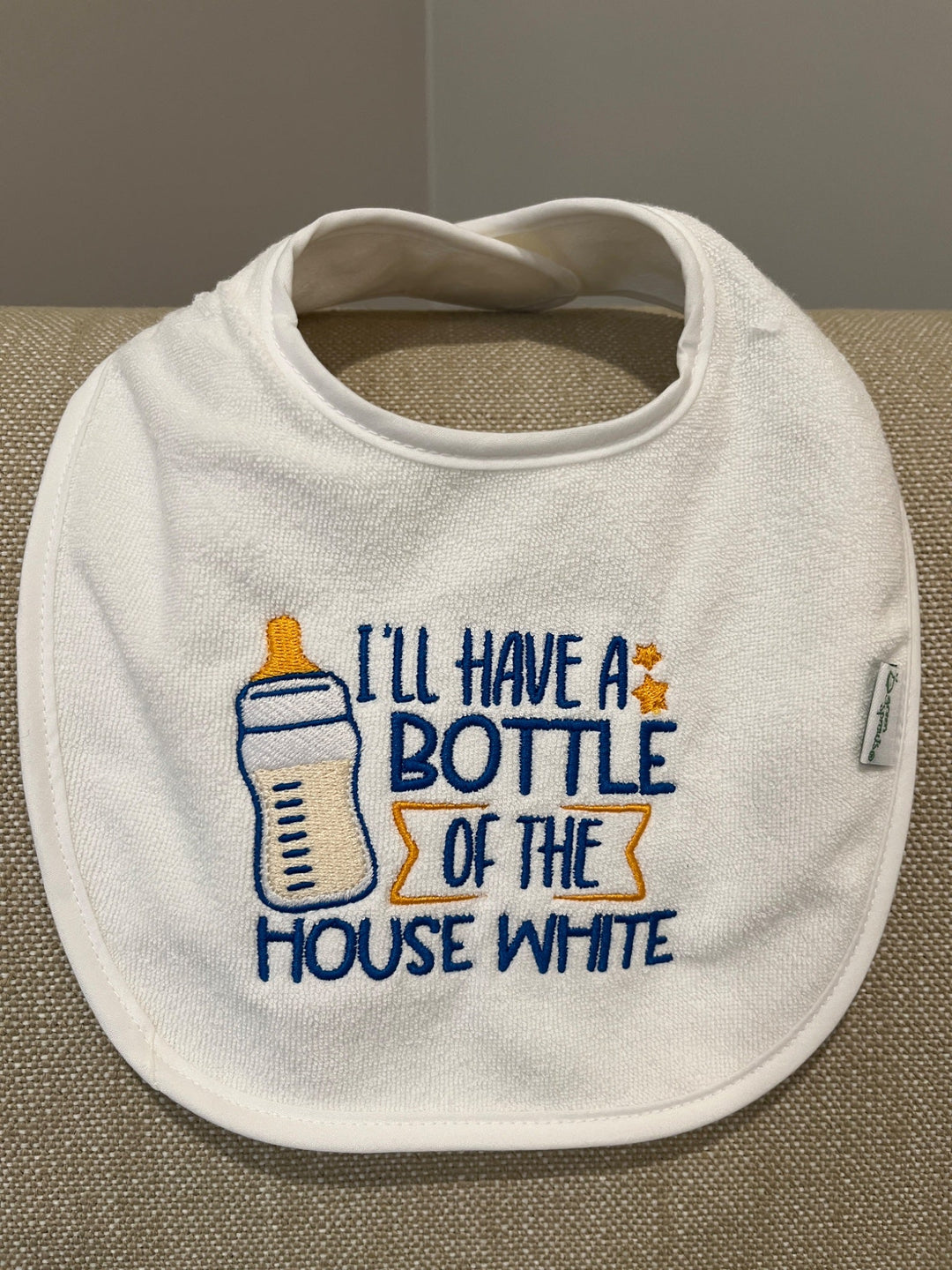 Bottle of House White Baby Bib - 1