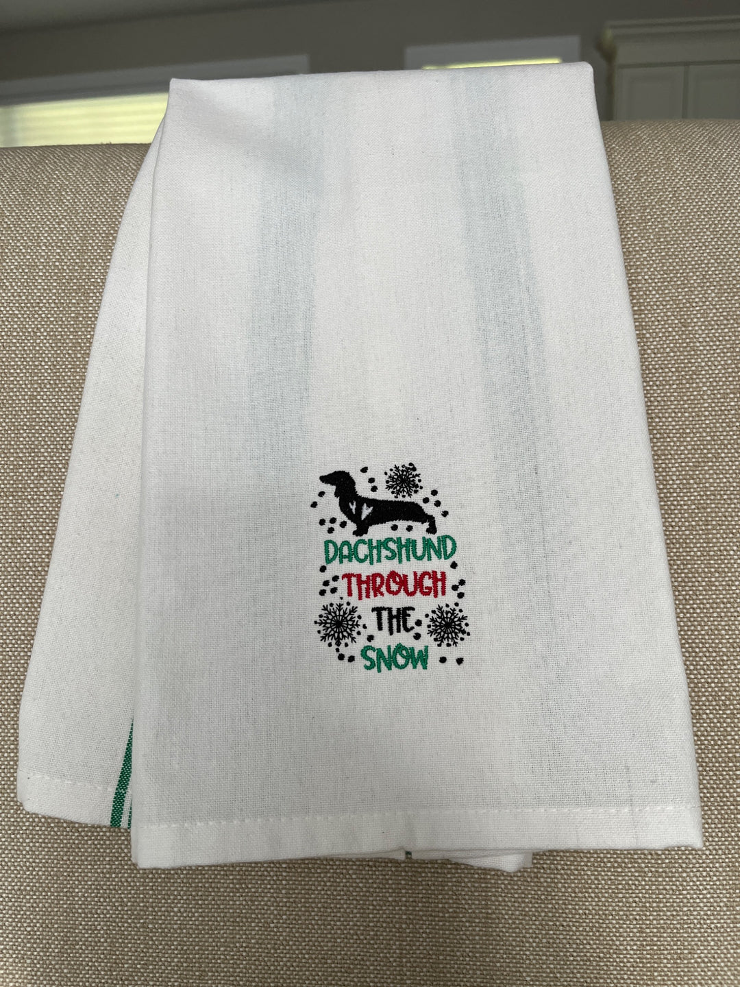 Dachshund Through the Snow Tea Towel - 1